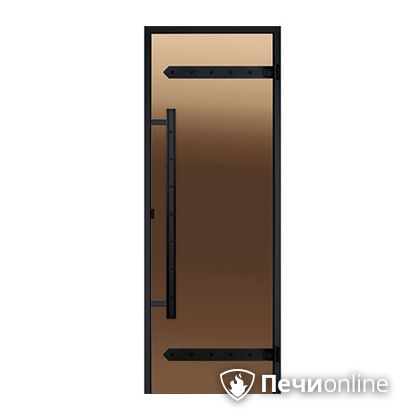 Дверь для бани Harvia Стеклянная дверь для сауны LEGEND 7/19 черная коробка сосна бронза  D71901МL в Ставрополе